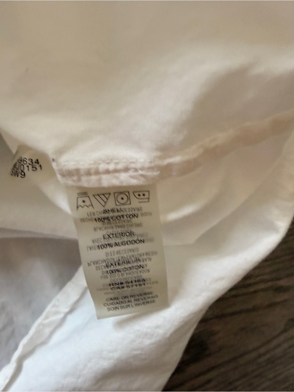 Karl Lagerfeld White 100% cotton Button-Down Shirt with Black Diagonal Graphic - Picture 5 of 5